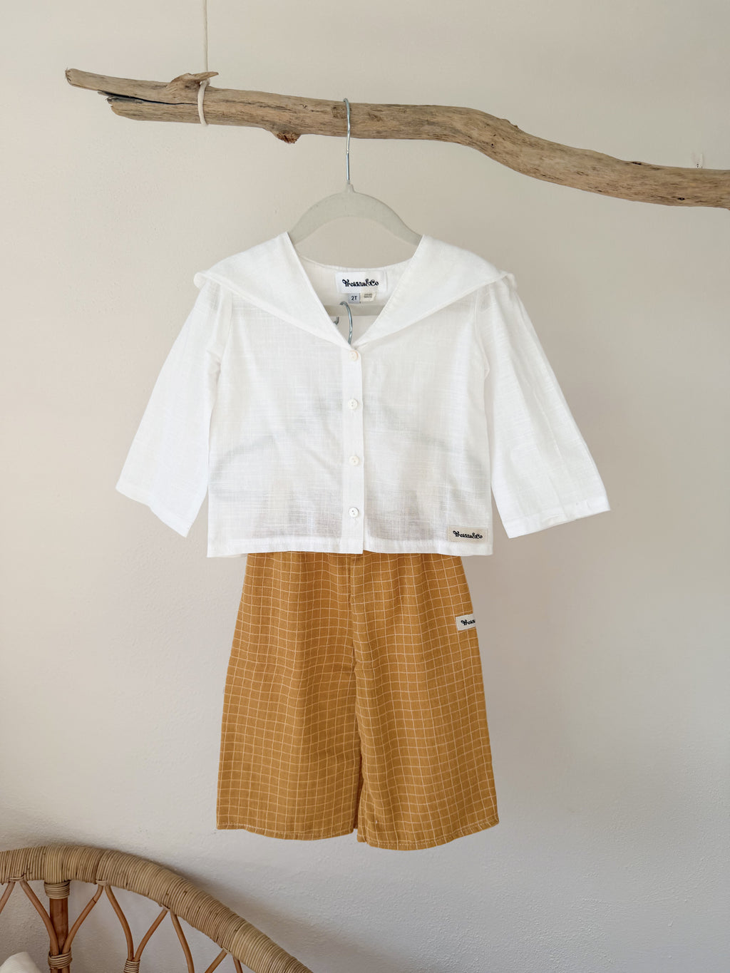 Pantalón Maison Vichy ocre