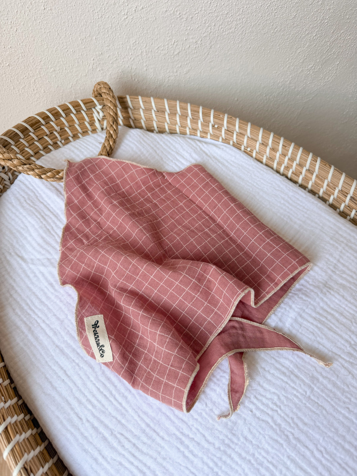 Pañuelo de cabeza Vichy rosa palo