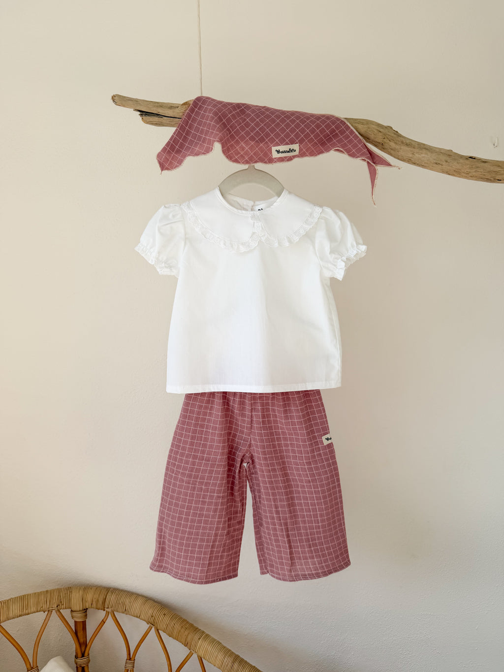 Pantalón Maison Vichy rosa palo
