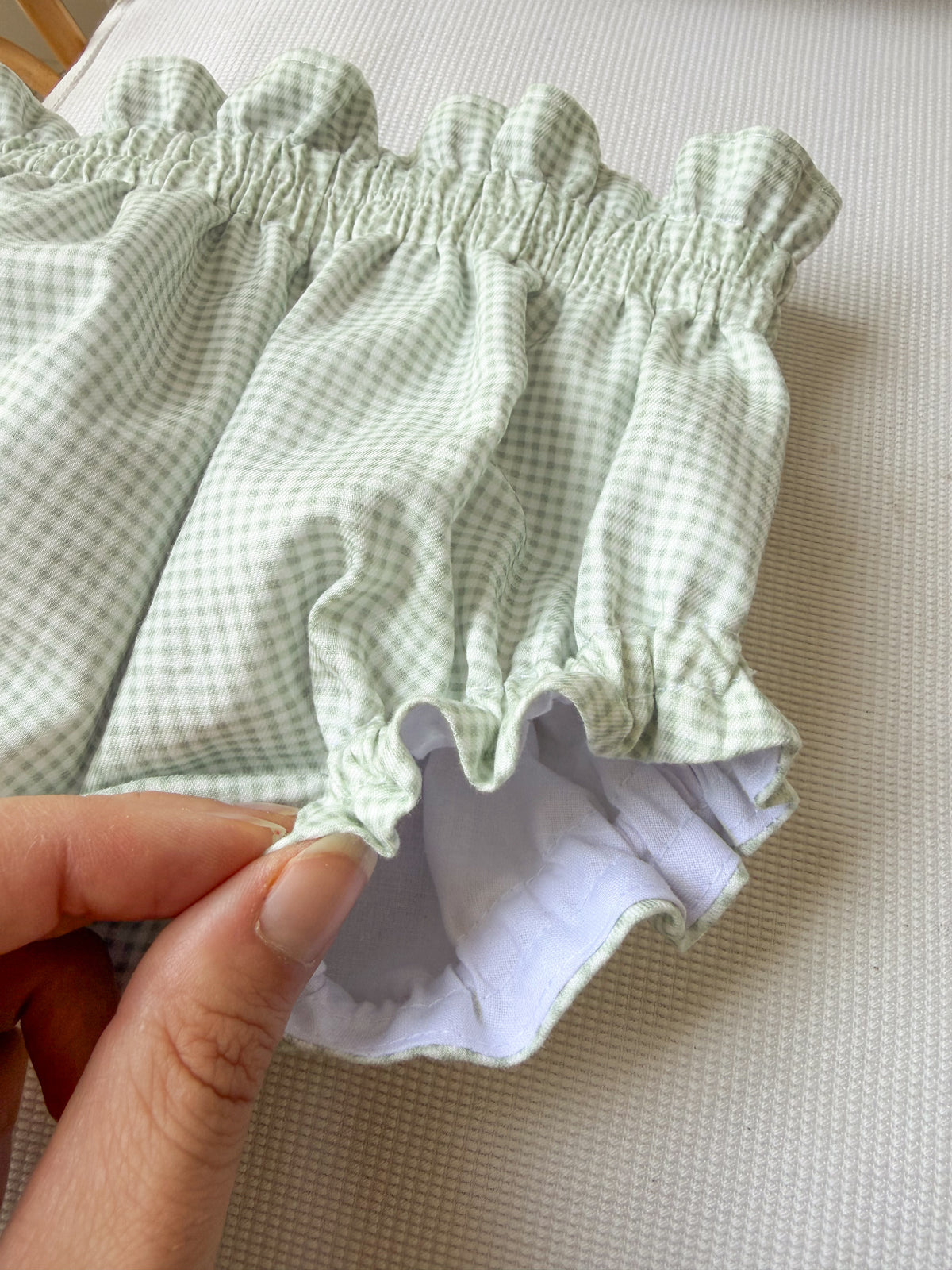 Cubrepañal Vichy mini verde
