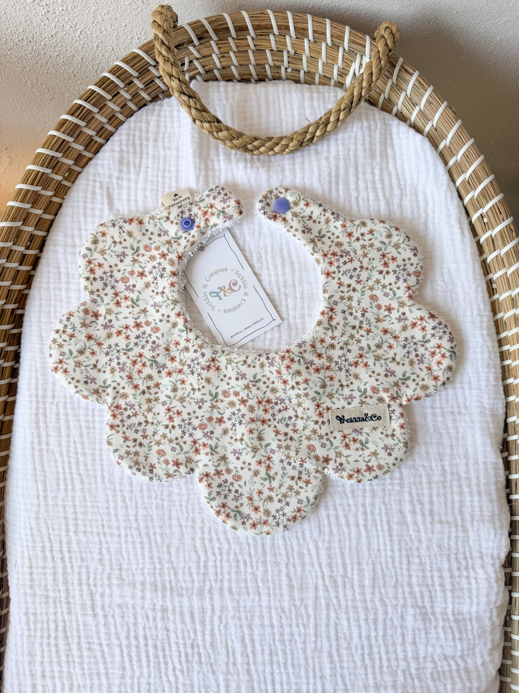 Babero Liberty mini lila y teja