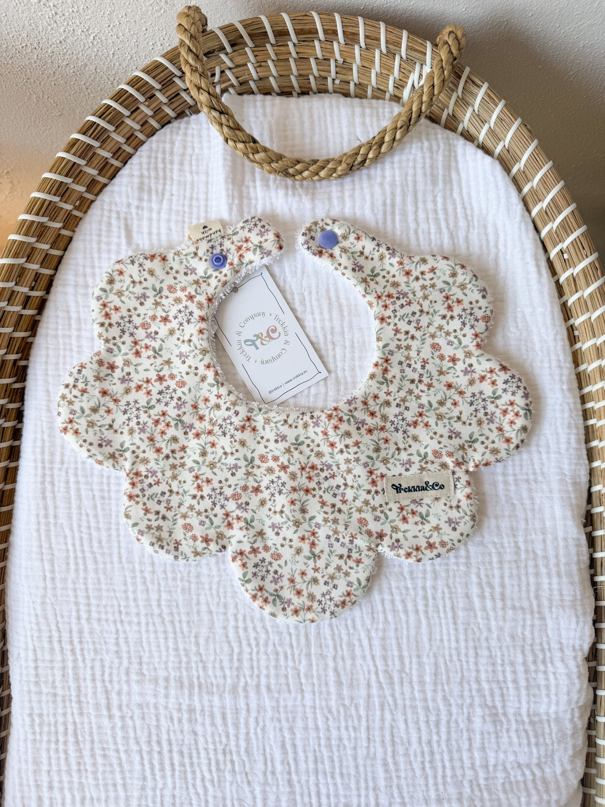 Babero Liberty mini lila y teja
