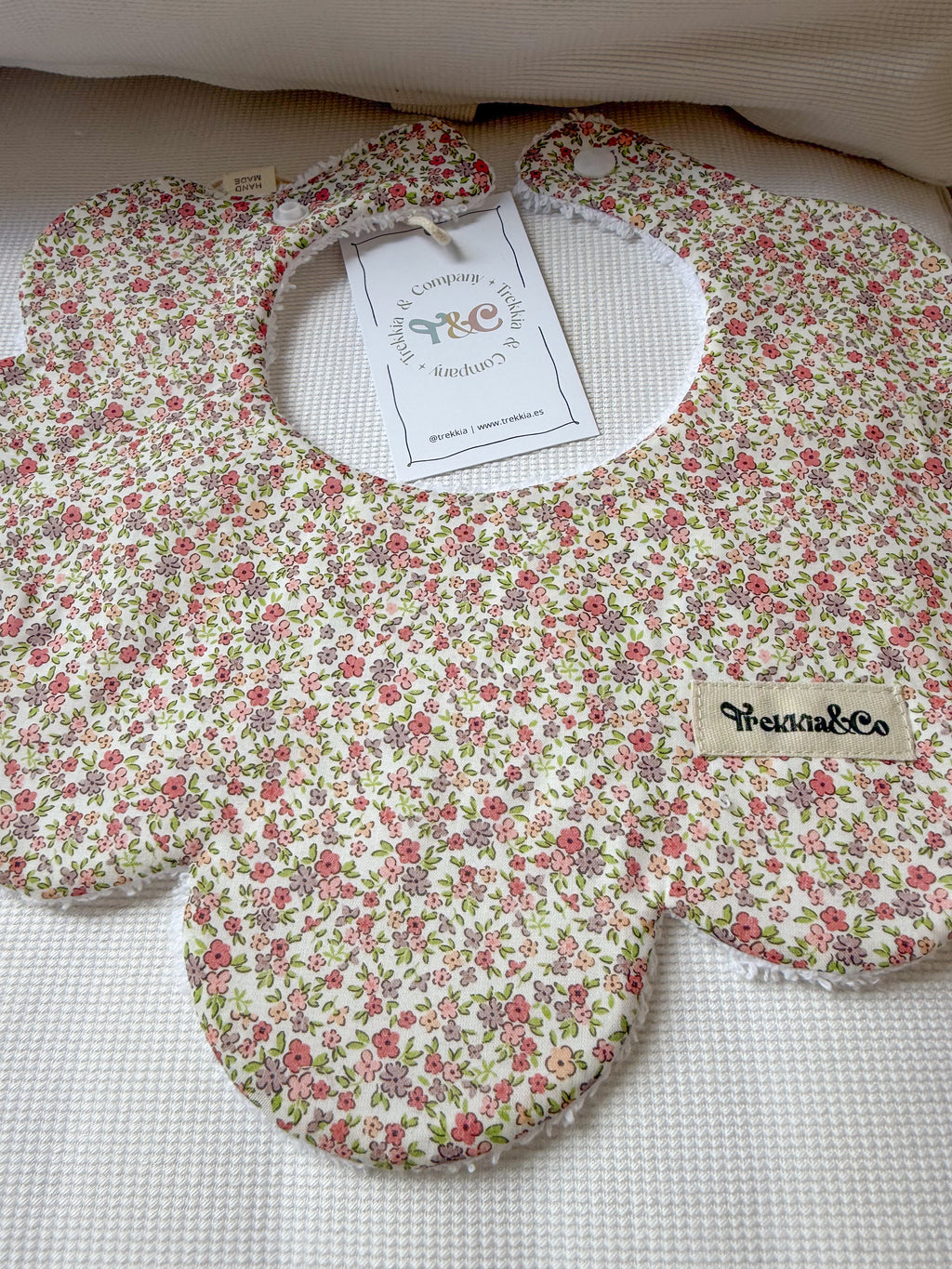 Babero Liberty mini rosa y lila