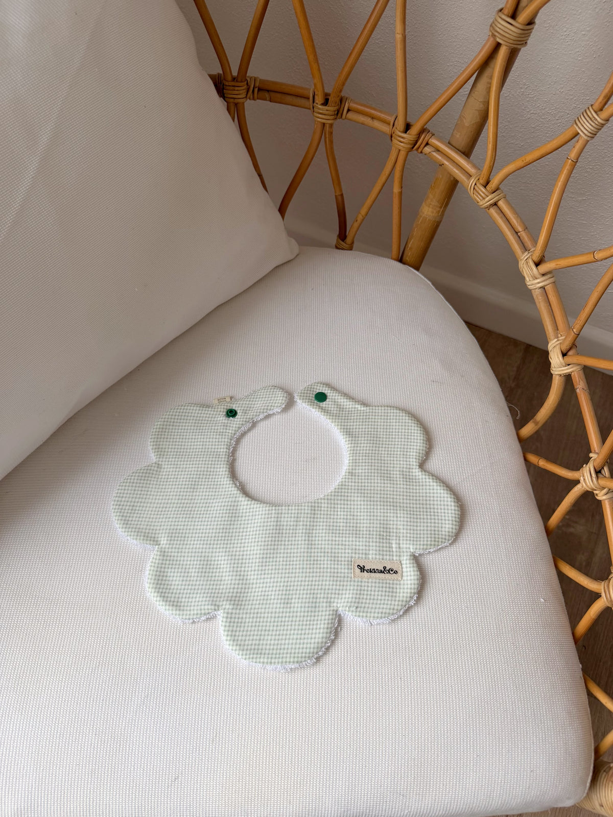 Babero Vichy mini verde