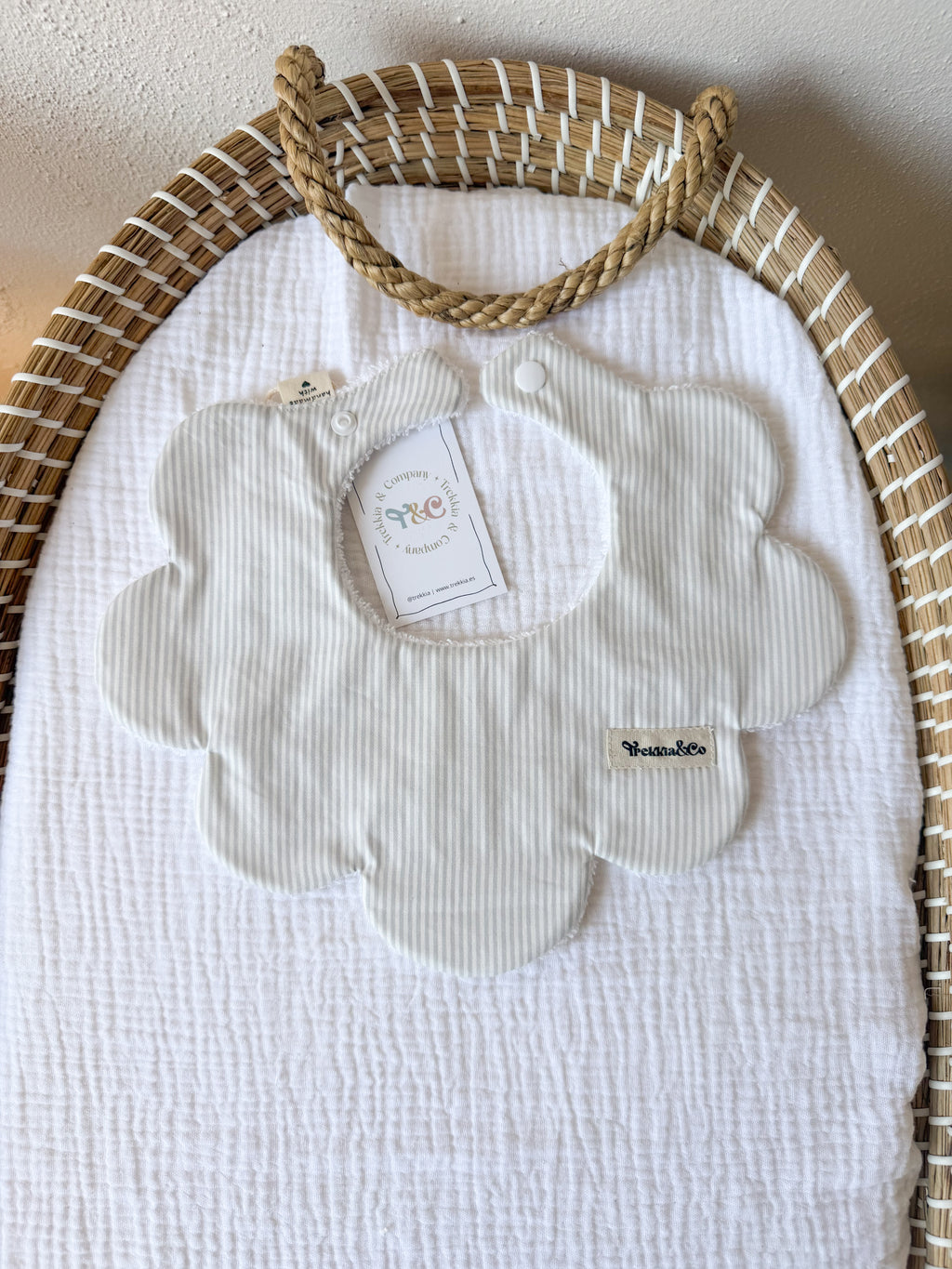 Babero rayas mini gris