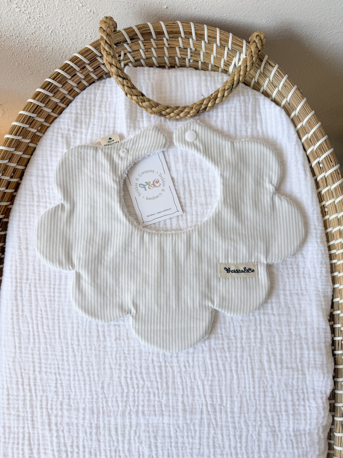 Babero rayas mini gris