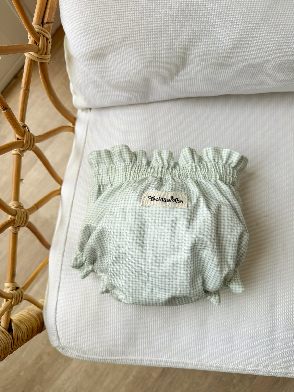 Cubrepañal Vichy mini verde