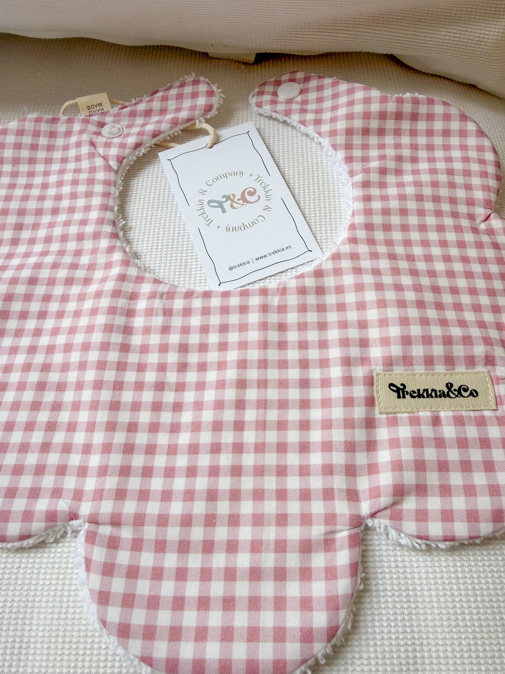Babero Vichy mini Rosa