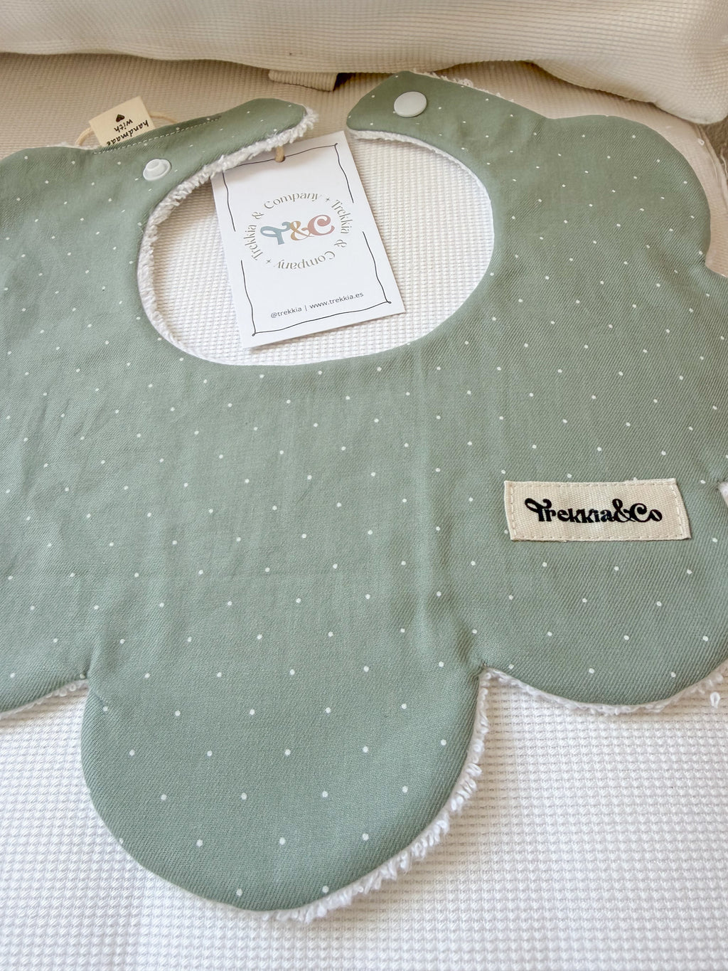 Olive Green Polka Dot Bib