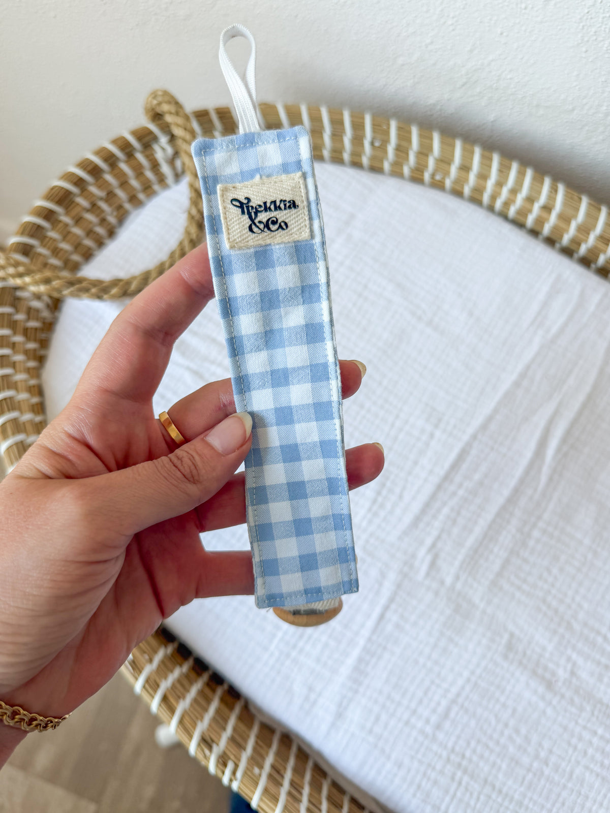 Chupetero Vichy azul