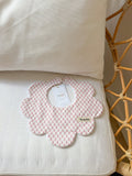 Pink Polka Dot and Blue Floral Bib