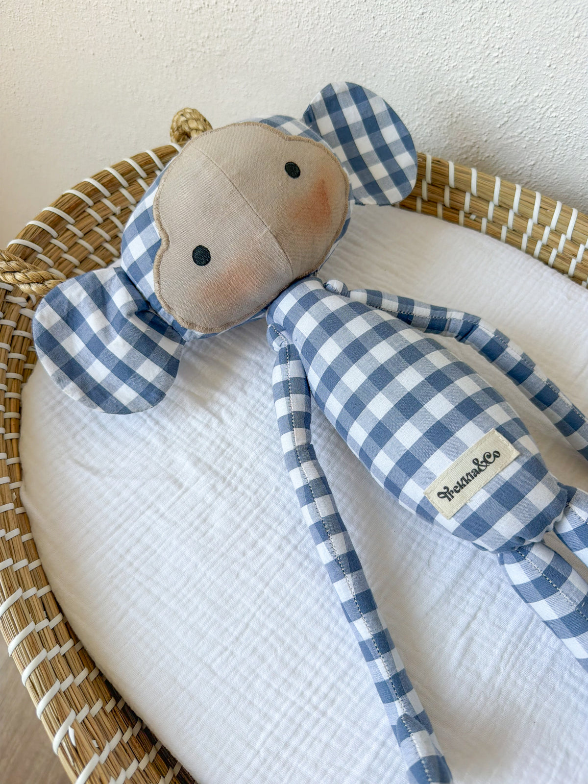 Peluche mono Vichy Azul