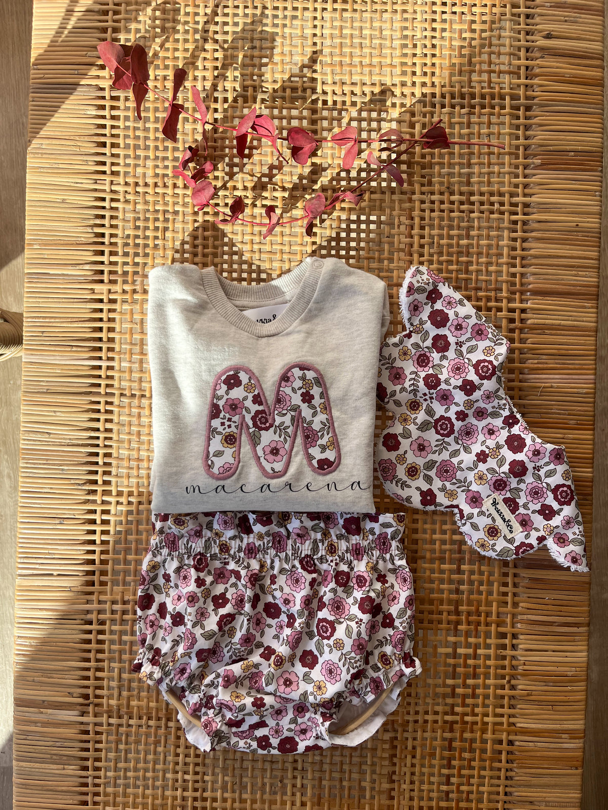 Conjunto sudadera, cubrepañal y babero