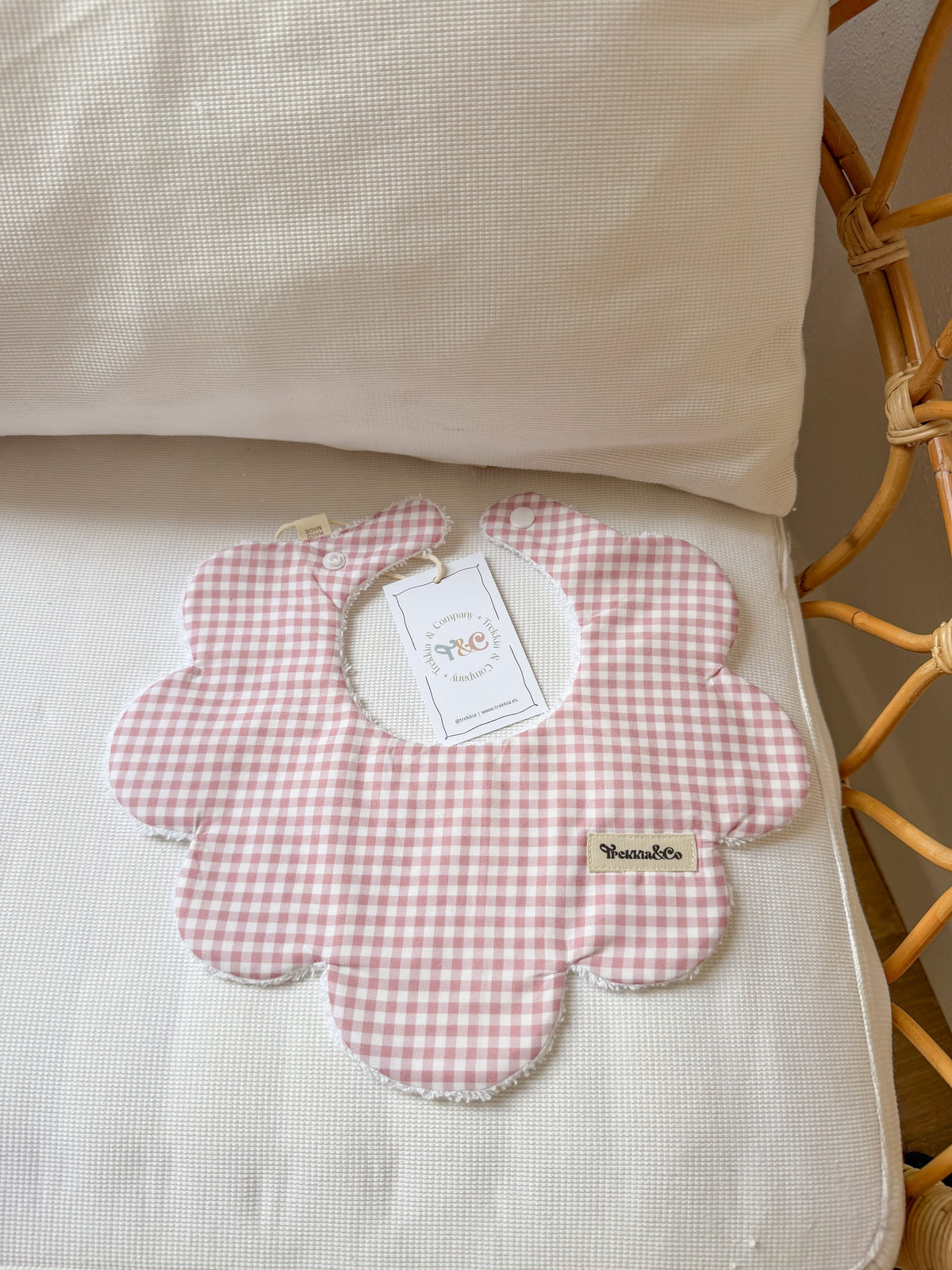 Babero Vichy mini Rosa